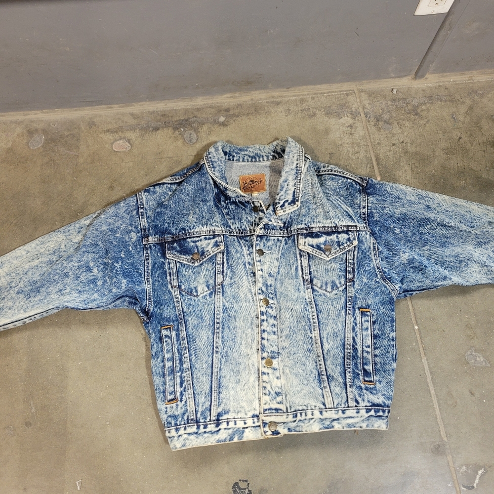 Vintage 90s RGB RG Browns  Wash acid wash washed Jeans Denim Jacket Mens M